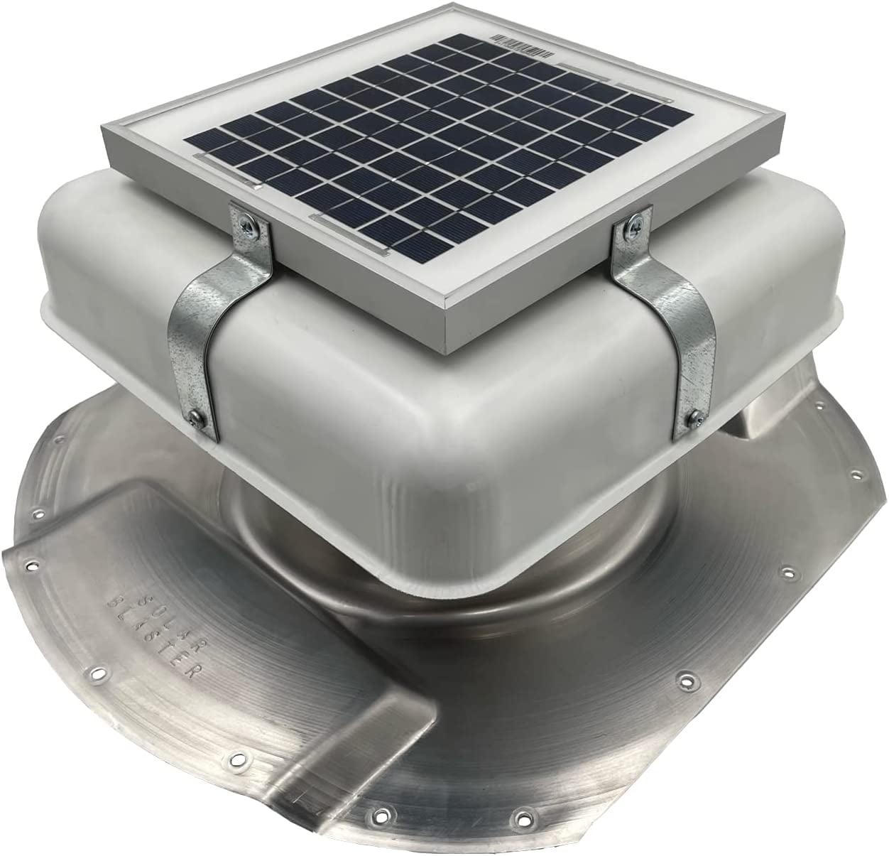 Solar RoofBlaster for Conex Containers with 6.5" ribs (White) Solar Roof Vent Solar Roof Fan