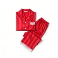 thumbnail image 4 of Fewfanhot Womens Pajamas Set Silk Pajama Long Sets Silky Long Pj Sets Sleepwear Stripes Pjs Loungewear, 4 of 5