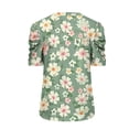 thumbnail image 4 of Tunic Tops for Women Short Sleeve Dressy Tops for Women Flower Print Blouse Lightweight Summer Shirt Fashion T Shirt, 4 of 5