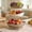 Silver, variant on LUOLUO 3 Tier Ceramic Fruit Bowl With Bamboo Wood, Ceramic Fruit Display Shelf for  Kitchen Counter,White