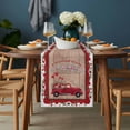 thumbnail image 2 of Valentine's Day Table Runner - 48 Inch Long, Kitchen Dining Table Runner Dresser Scarves, Red Truck Love Heart Roses Romantic Wooden Farmhouse Decor for Coffee Tables Wedding Party Banquet, 2 of 8