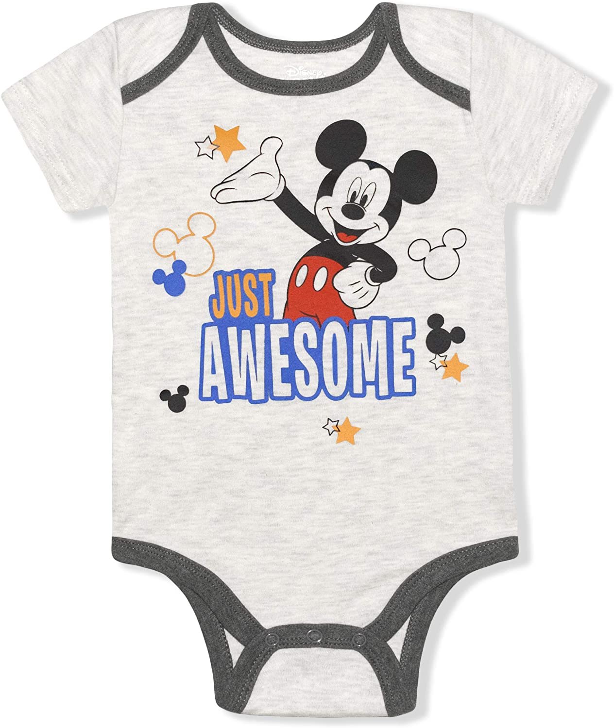 Disney Boy's 5-Pack Mickey Mouse Short Sleeve Bodysuit Creeper
