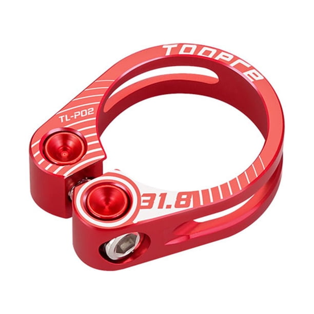 TOOPRE Abrazaderas para tijas de sillín de bicicleta Abrazadera para sillín de bicicleta hueca (Rojo 31.8 mm)