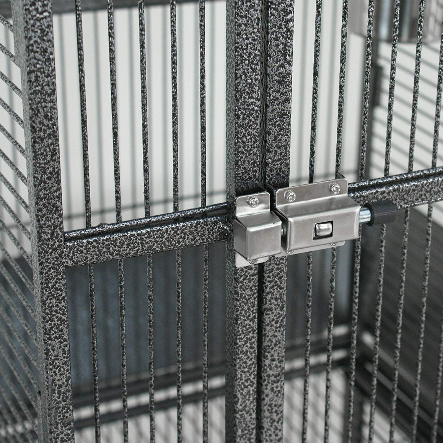 ZENSTYLE 61" Large Bird Cage with Rolling Stand Parrot Cage Pet House Wrought Iron Birdcage, Black