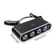 thumbnail image 2 of Distribuidor de energía 12V Coche 4 vías Enchufe para encendedor de cigarrillos Puerto USB Luz LED, 2 of 6