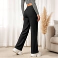 thumbnail image 4 of Women's Straight Leg Sweatpants Drawstring High Waist Sweat Pants Casual Solid Color Joggers Trousers with Pockets, 4 of 7