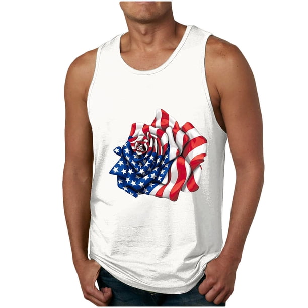 Tanques para Hombre para el Verano Solto Chaleco Impresión Deportivo Cuello Redondo, Casual