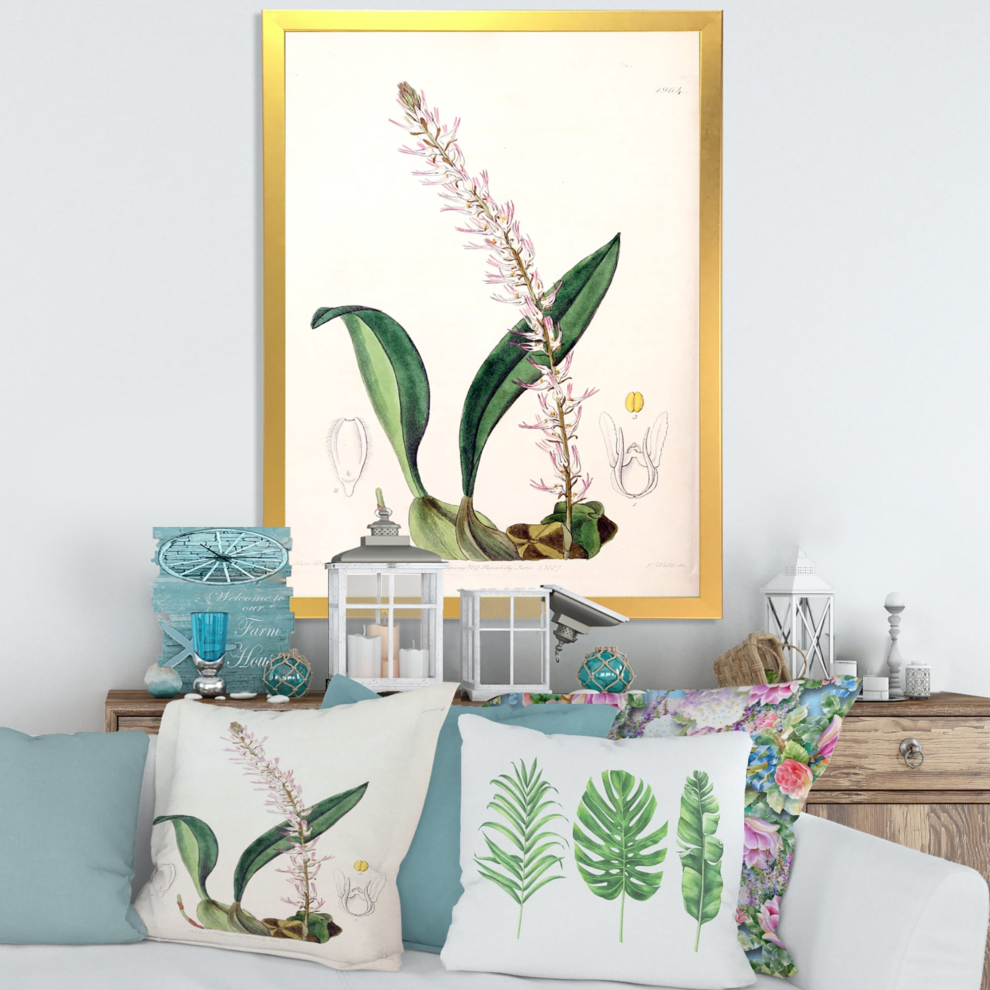 Designart 'Ancient London Plants V' Traditional Framed Art Print
