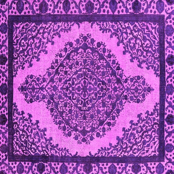 Ahgly Company Indoor Square Oriental Pink Industrial Area Rugs, 4' Square