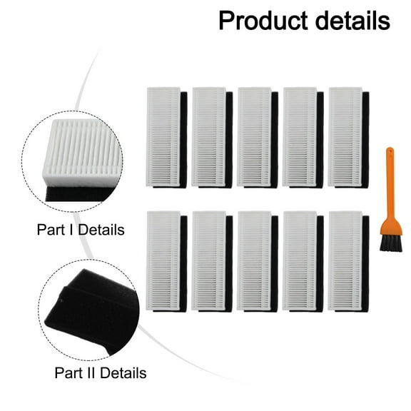 10 Pcs Replacement Filters For Tikom G8000, G8000 Pro Robot Vacuum Cleaner Laisenwei
