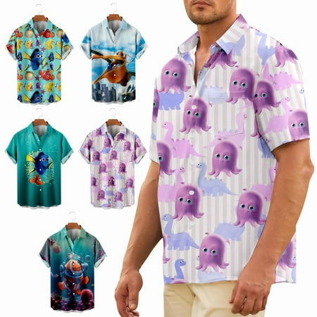 

Toddler Boys Sea Casual Button Down Tee Shirts Regular Holiday Bowling Shirts Regular & Big Man Sizes
