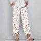 thumbnail image 4 of Pantalones de Mujer Traje Verano Cómodo de Moda Impreso Pantalones Recortados, Pantalones Elásticos Casuales, 4 of 5
