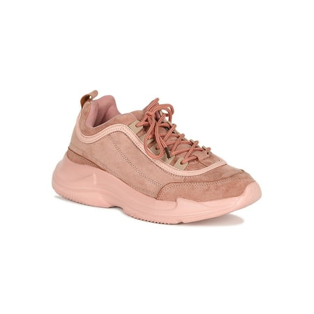- Women Scoop Piping Trim Lace Up Sneaker 18939
