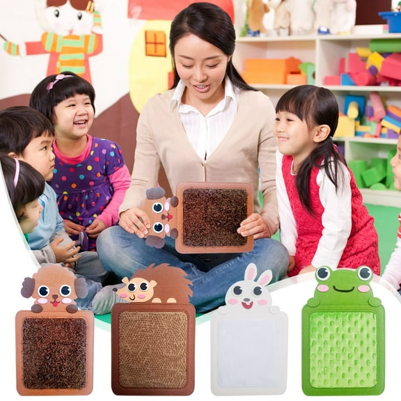 FEOLGEHLY 4 Animal-Themed Large Sensory Mats for Autistic Children, Sensory Toys for Kids with Autism, Sensory Toys for Autistic Children, Autism Sensory Mats for Kids Ages 3-5