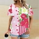 thumbnail image 3 of Mujeres Más Tamaño Manga Corta Tops, Moda Impresión Cuello Redondo, Camiseta Más Tamaño Blusa, 3 of 5