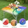 thumbnail image 4 of Colorful Ink Pattern Square Fitted Tablecloth with Elastic Edge,Square Table Cover,Washable Elastic Table Cover for Home Kitchen Party Decor 34"x34", 4 of 6