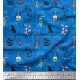 thumbnail image 1 of Soimoi Polyester Crepe Fabric Ghost,Skull & Witch Halloween Decor Fabric Printed Yard 52 Inch Wide, 1 of 1