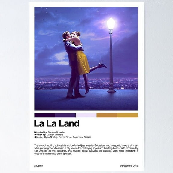 /Lala Land Movie Poster Poster Wall Art, Modern Wall Decor For Living Room Bedroom, 8x12 UNFRAMED
