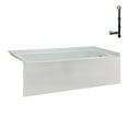 thumbnail image 4 of Streamline NAL-5460-PBR 66 in. x 32 in. Acrylic Right-Hand Drain Alcove Bathtub in Glossy White With External Drain in Polished Brass, 4 of 10