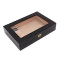 thumbnail image 3 of Humidificador de cigarros Caja de escritorio de madera para cigarros con humidificador higrómetro Estuche para cigarros superior de acrílico transparente para 20 cigarros negro, 3 of 10