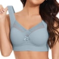 thumbnail image 4 of IQOGKRN Plus Size Anti Sagging Bras for Women Seamless No Underwire Comfortable Push Up Wireless Bra Mesh Padded Smoothing Bras Light Blue 2XL, 4 of 4