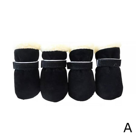 EtherealEdge 4pcs Puppy Shoes Winter Pet Dog Anti-slip Rain Boots Thi Warm Footwear