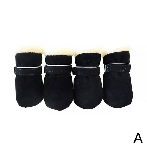 Dog Boots Paw Protector, Anti-Slip Winter Dog Shoes with Reflective Straps,Winter Waterproof Warm Pet Dog Shoes Rain Snow Boots Footwear Thick Warm for Small Medium Dogs Size