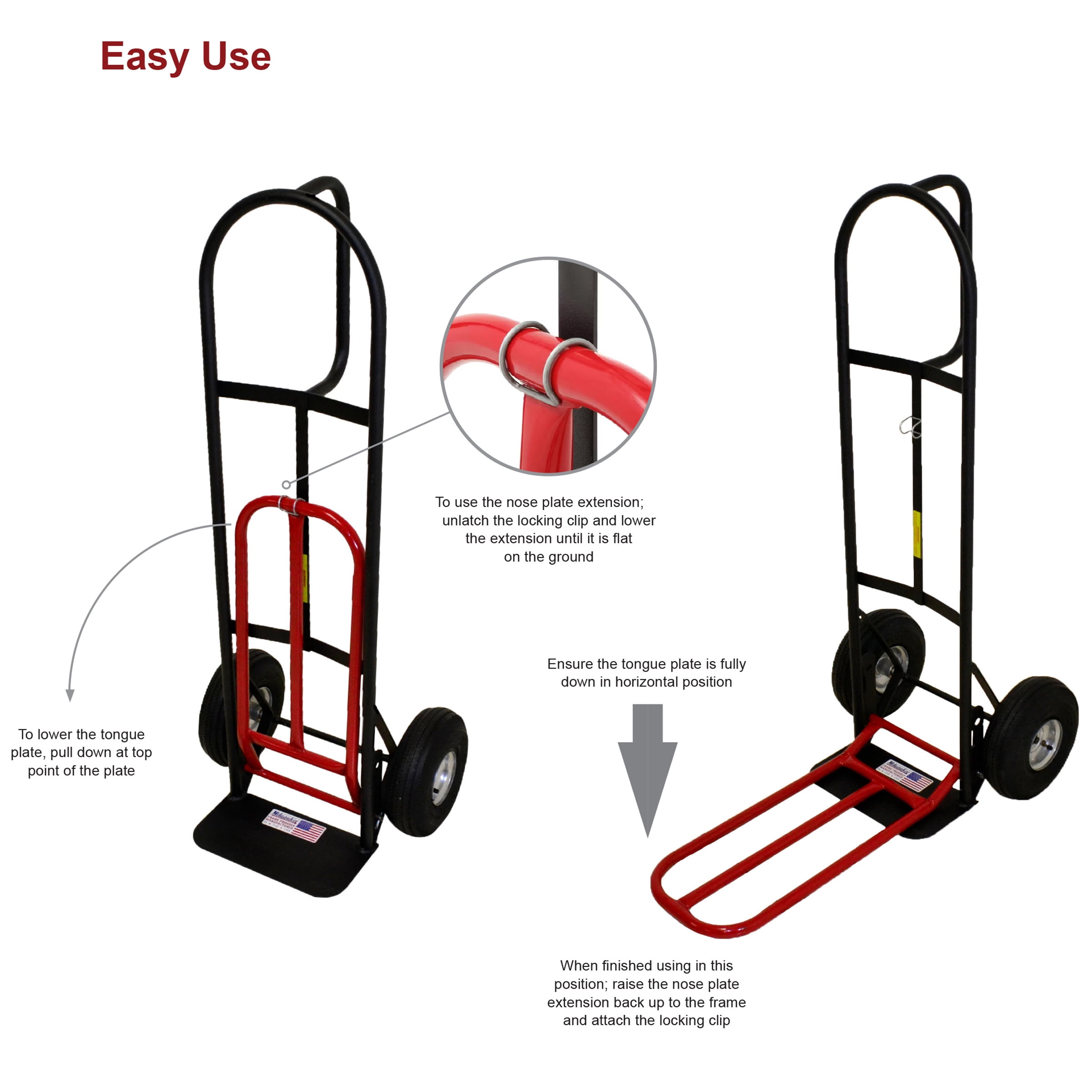 Milwaukee DC49515, 800 lbs Steel 20 in x 23 in x 50 in D-Handle Hand Truck
