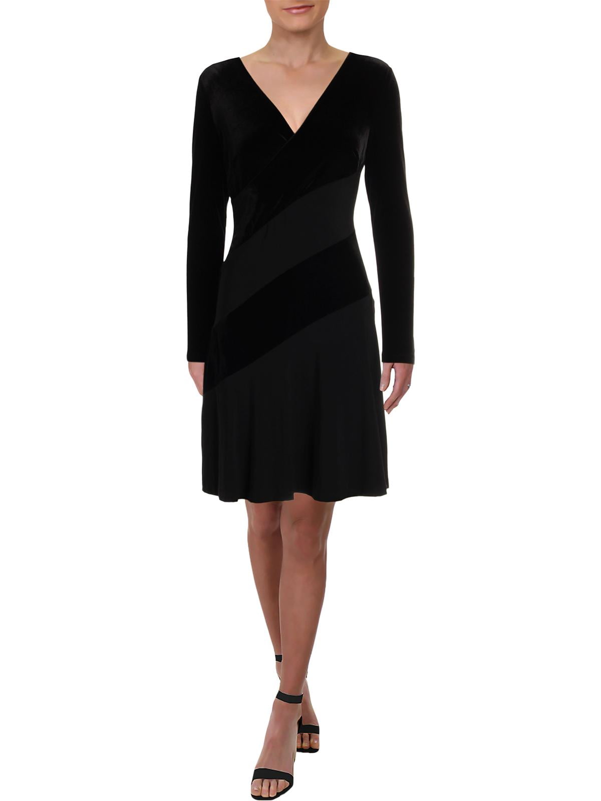 ralph lauren velvet surplice dress