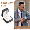 thumbnail image 2 of Estuche de viaje para reloj, caja de almacenamiento de reloj de cuero PU, soporte para un reloj, organizador, rollo de reloj portátil para hombres y mujeres, regalo de cumpleaños y aniversario, negro, 2 of 6