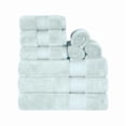 thumbnail image 2 of Superior Aria Turkish Cotton 9-Piece Towel Set, Ultra Soft Heavyweight Towels, Dusty Aqua, 2 of 6