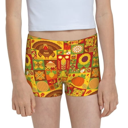Pofeuu Thanksgiving Day Print Soft Cotton Girls Boyshort panties Toddler Underwear-XX-Small