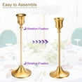 thumbnail image 4 of Uxcell Gold Candlestick Holder Candle Stick Long Holder Fits Taper Candles for Party Table, Set of 3, 4 of 6