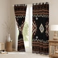 thumbnail image 3 of Erosebridal Bohemian Aztec Blackout Curtains Set of 2 (52x84 Each), Black Brown Aesthetic Window Curtains, 3 of 6