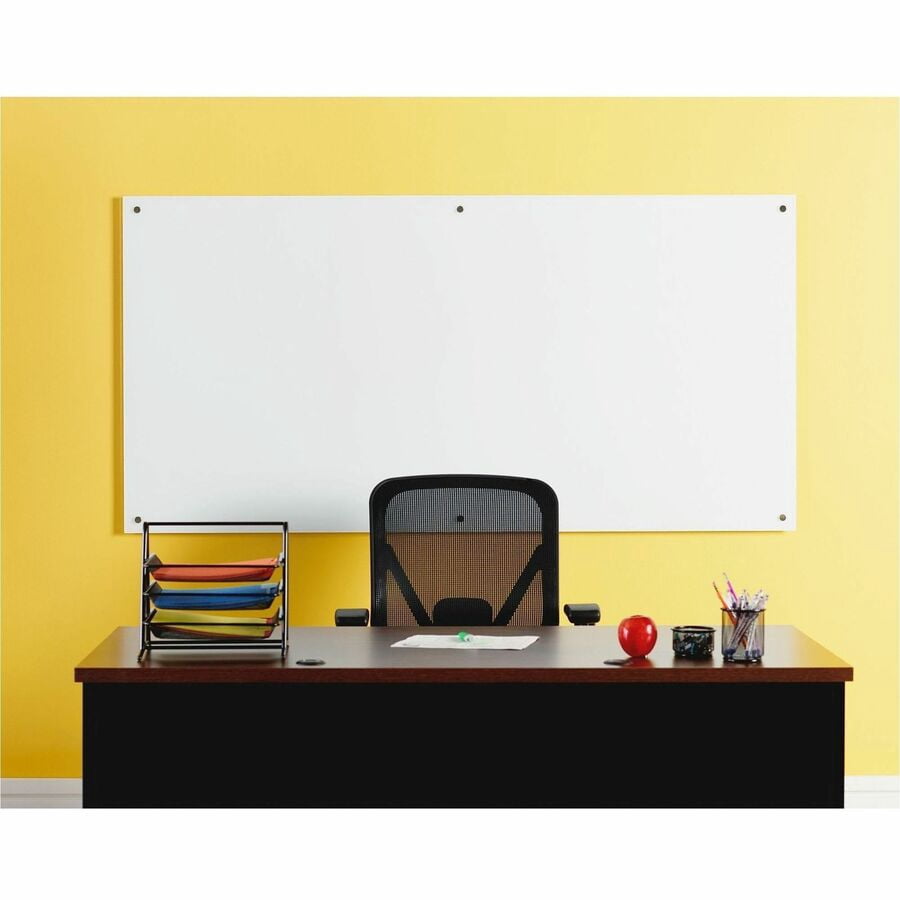 Lorell Dry-Erase Board Glass 96"Wx1/10"Lx48"H White 55665