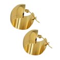 thumbnail image 4 of 1 Pair Wide Loop Earrings Dangle Loop Earrings Women Ear Jewelry Fashion Accessory, 4 of 8