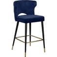 thumbnail image 1 of Pemberly Row Contemporary 28"H Velvet Counter Stool in Navy (Set of 2), 1 of 5