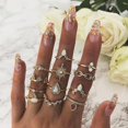 thumbnail image 1 of Conjuntos de anillos Vintage para nudillos para mujer, anillos con figura geométrica de piedra de cristal bohemio para mujer, regalo de joyería bohemio 2021 Dengxun unisex, 1 of 2