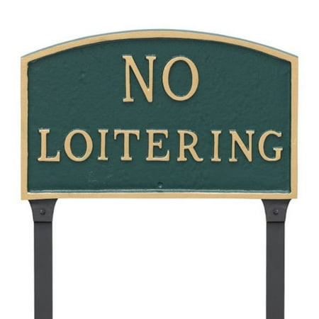 Montague Metal Products No Loitering Arched Lawn Plaque