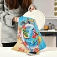 thumbnail image 3 of Unique Hello Summer Tea Towels 4 Pack Sandy Crabs Watermelon Kitchen Dish Cloth with Hanging Loop, 18"x28" Lint-Free Absorbent Towel for Kitchen Drying Wiping and Cleaning, 3 of 7