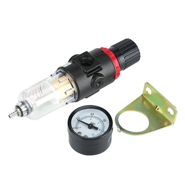 Regulador de aire, 1/4" Multipropósito Compresor de Aire Kit de Filtro Regulador con Indicador de Presión de Agua Trampa de Humedad Separador de la Herramienta de Reemplazo Ecomeon no