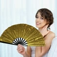thumbnail image 3 of Large Holographic Folding Hand Fan, Folding Hand Wave Fan, Clap Fans For Line Dancing, Foldable Craft Holding Laser Colors Hand Fan, For Line Dancing,Party, Dance Enthusiasts Gift, 3 of 6
