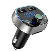 Bluetooth FM Transmitter Car MP3 Player Hands Free Car Kit Wireless Radio Audio Adapter with Dual USB Charging Ports