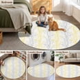 thumbnail image 5 of Yellow Gray Round Area Rug 3.3 FT, Non Slip Small Entryway Kitchen Mat, Pastoral Botanical Branch Aesthetics Washable Soft Circular Rug Non-Shedding Door Mat for Bathroom Playroom Kids Room, 5 of 9