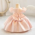 thumbnail image 5 of AWZXDE Girls Dresses Bowknot Tutu Dress For Kids Baby Wedding Bridesmaid Birthday Party Pageant Baptism Long Dresses Pink，2-3 Years, 5 of 5