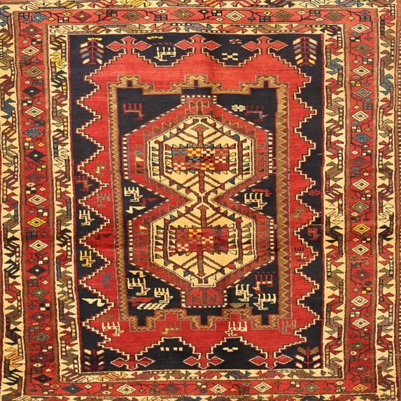 Ahgly Company Indoor Square Traditional Red Southwestern Area Rugs, 10' Square