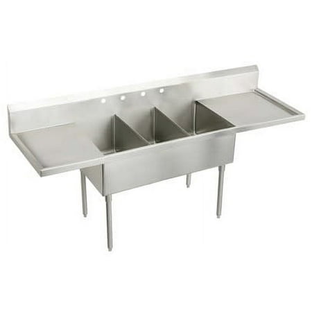 Elkay Wnsf8372lr2 Weldbilt Stainless Steel 120" Floor Mount Triple Bowl Food Service