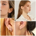 thumbnail image 3 of Lancharmed White Gold Plated Earrings for Womens,9 Pairs Smooth Zirconia Twist Earring Teacher Gifts, 3 of 7