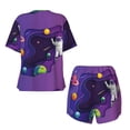 thumbnail image 5 of Picia Astronaut Pajamas Sets for Women Soft Short-Sleeved Pjs with Lounge Shorts Two Piece Sleepwear-Medium, 5 of 9