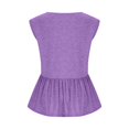 thumbnail image 4 of Cethrio Girls T-Shirts 2025, Casual Summer Pleated Crewneck Sleeveless Tops Purple Size 12-13 T, 4 of 6